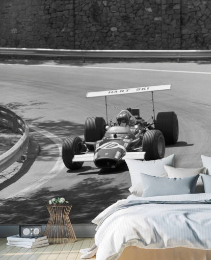 Mural de pared Coche de carreras vintage en pista