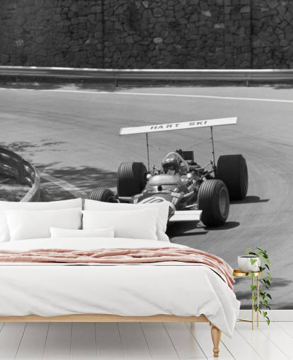 Vintage Race Car on Track Wall Mural