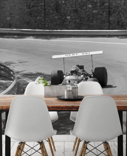 Mural de pared Coche de carreras vintage en pista