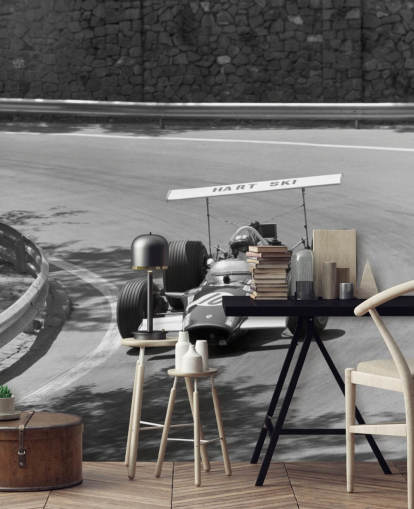 Vintage Race Car on Track Wall Mural Vintage Race Car on Track Wall Mural