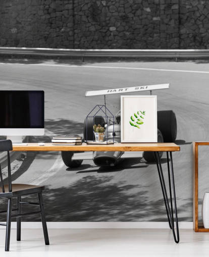 Vintage Race Car on Track Wall Mural