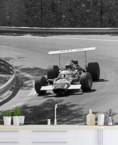 Vintage Race Car on Track Wall Mural