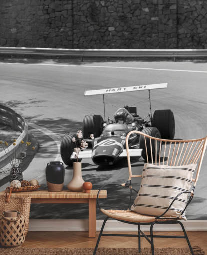 Vintage Race Car on Track Wall Mural