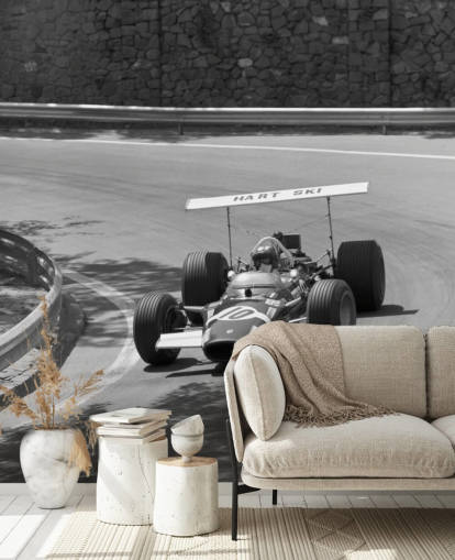 Vintage Race Car on Track Wall Mural