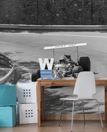 Oldtimer-Rennwagen auf der Rennstrecke Fototapete