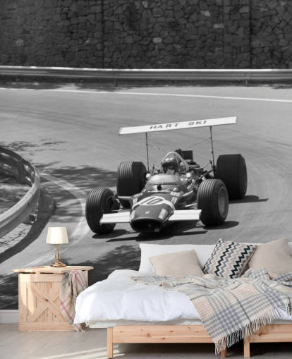 Vintage Race Car on Track Wall Mural