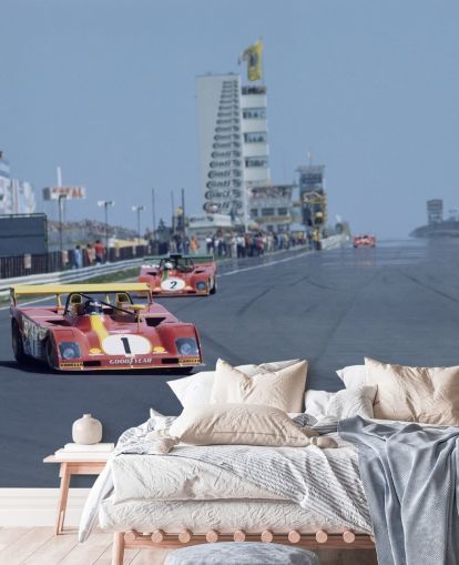 Coche de carreras rojo en fondo de pantalla Coche de carreras rojo en fondo de pantalla