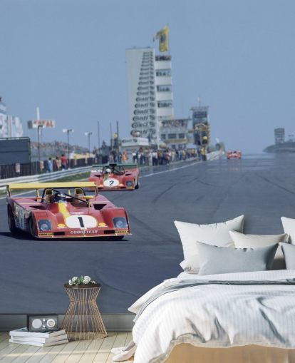 Coche de carreras rojo en fondo de pantalla