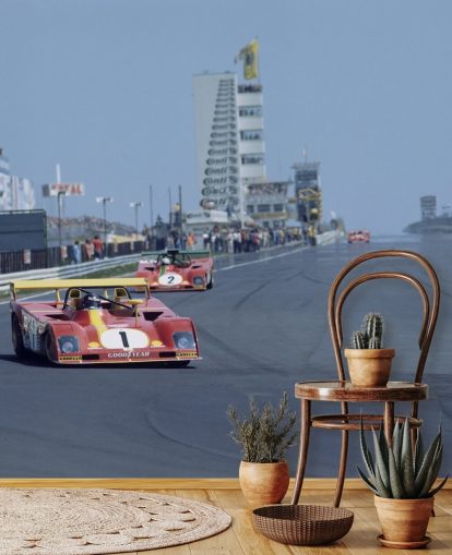 Carta da parati rossa da corsa su Rally Carta da parati rossa da corsa su Rally