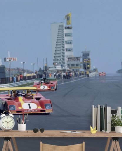 Röd racerbil på Rally Bakgrund