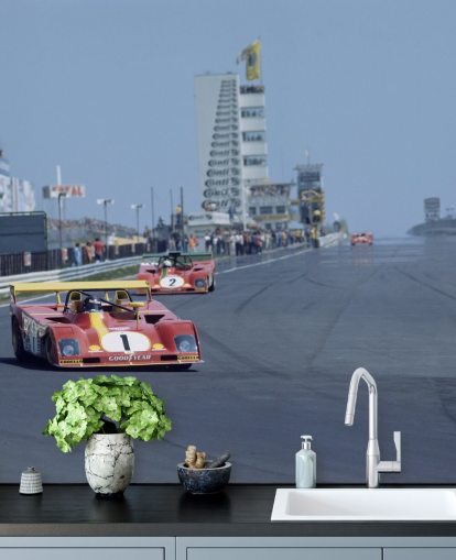 Red Race Car on Rally Wallpaper