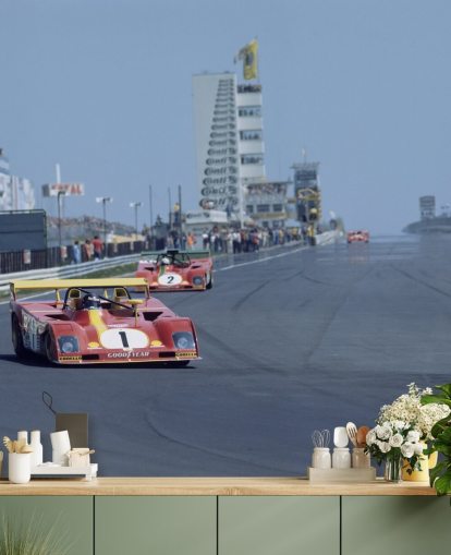 Red Race Car on Rally Wallpaper