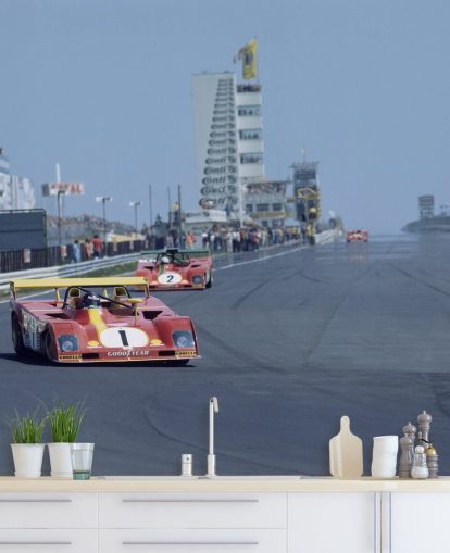 Rød racerbil på rally tapet Rød racerbil på rally tapet