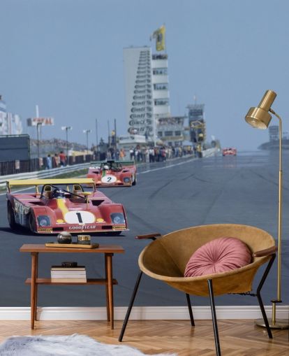 Coche de carreras rojo en fondo de pantalla Coche de carreras rojo en fondo de pantalla