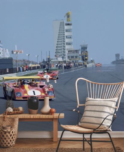 Coche de carreras rojo en fondo de pantalla