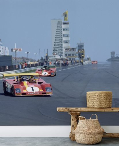 Red Race Car on Rally Wallpaper