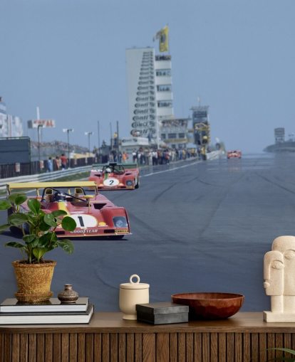 Red Race Car on Rally Wallpaper