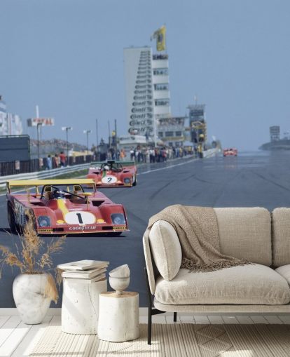 Red Race Car on Rally Wallpaper