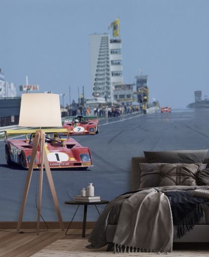 Carta da parati rossa da corsa su Rally