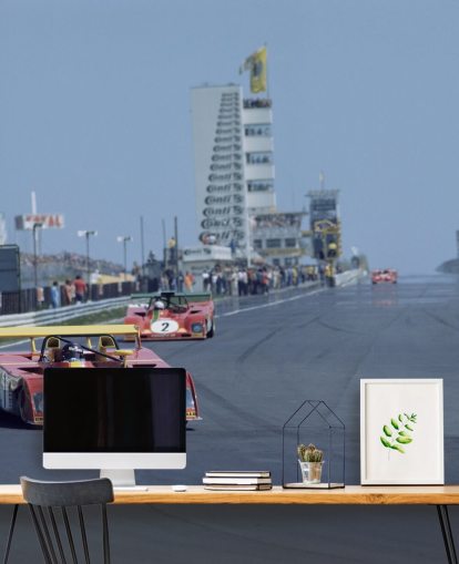 Carta da parati rossa da corsa su Rally