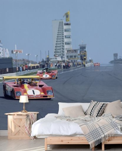 Carta da parati rossa da corsa su Rally