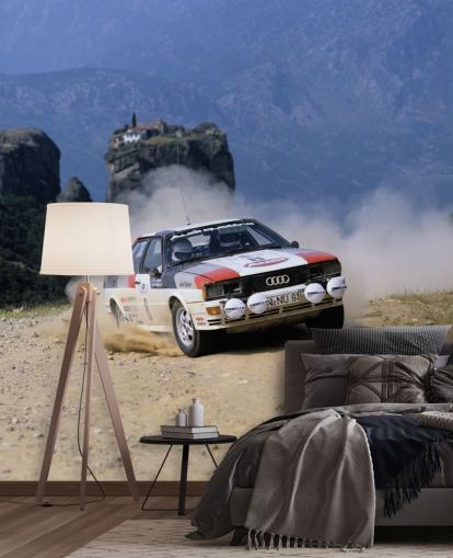 Race Car på damm spår tapeter väggmålning