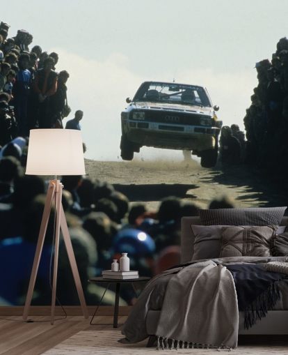 Tapete Rennwagen in der Luft