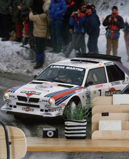 Racing bil i snö tapeter väggmålning