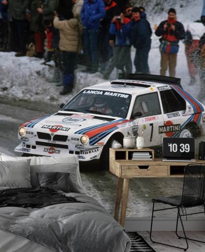 Racerbil i snø tapet veggmaleri