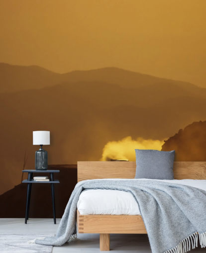 Car on Dusty Mountain Road at Sunset Wallpaper