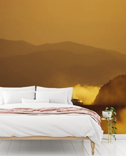 Coche en carretera de montaña polvorienta al atardecer Fondo de pantalla Coche en carretera de montaña polvorienta al atardecer Fondo de pantalla