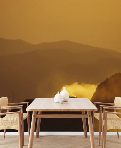 Car on Dusty Mountain Road at Sunset Wallpaper