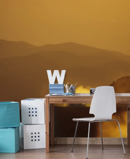 Auto Dusty Mountain Roadilla auringonlaskun taustakuva