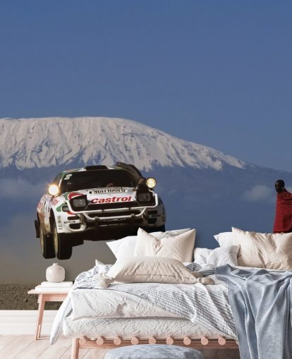 White Rally Car in Air Wallpaper White Rally Car in Air Wallpaper