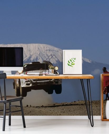 White Rally Car in Air Wallpaper