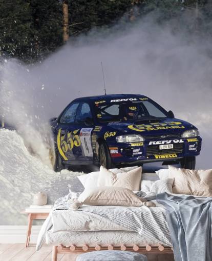 Car Racing in Snow Wall Mural Car Racing in Snow Wall Mural