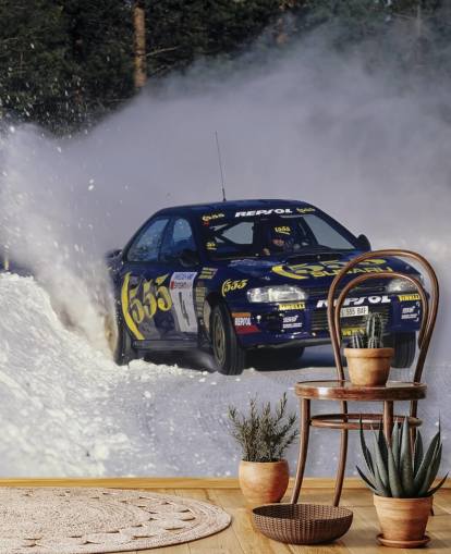 Car Racing in Snow Wall Mural Car Racing in Snow Wall Mural