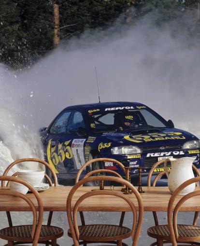 Corrida de carros em Snow Wall Mural