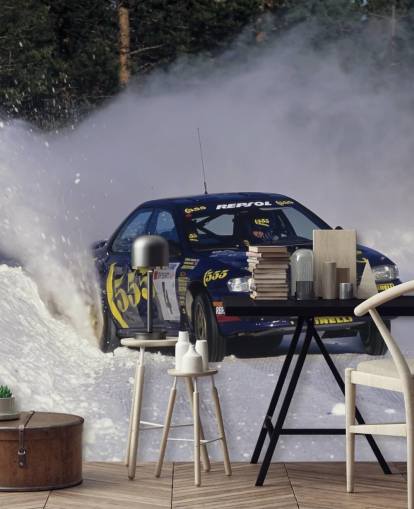 Car Racing in Snow Wall Mural Car Racing in Snow Wall Mural