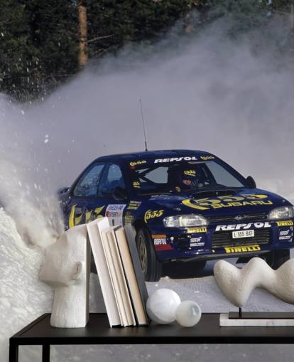 Car Racing in Snow Wall Mural