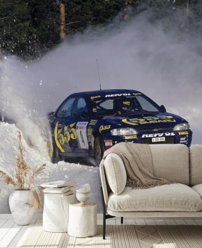 Car Racing in Snow Wall Mural Car Racing in Snow Wall Mural