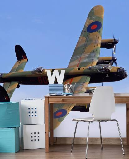 War Plane Flying Behang