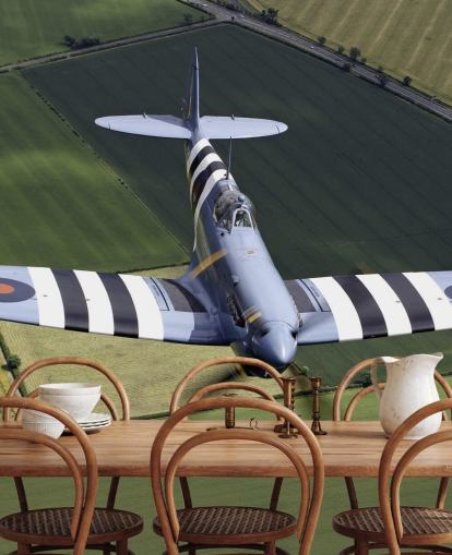 Spitfire with Invasion Stripes