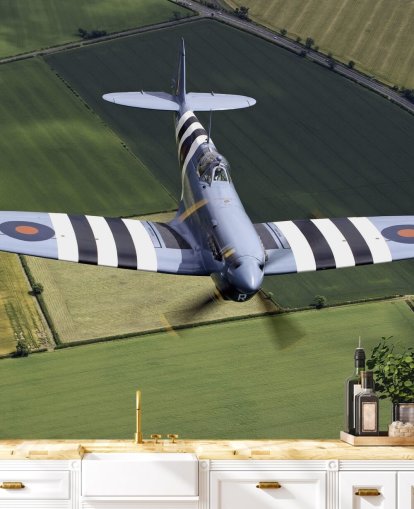 Spitfire met invasiestrepen