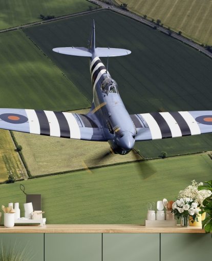 Spitfire con rayas de invasión