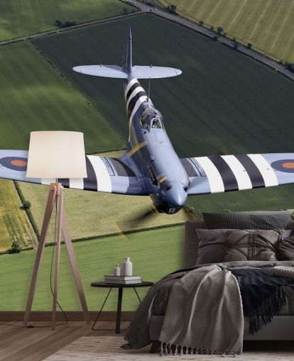 Spitfire with Invasion Stripes