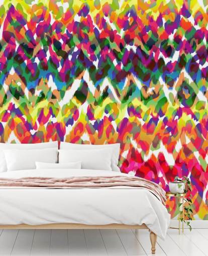 Papel pintado tribal de chevron colorido