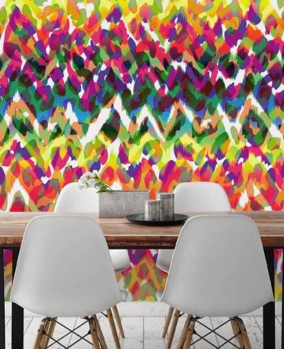 Papier peint coloré Chevron Tribal