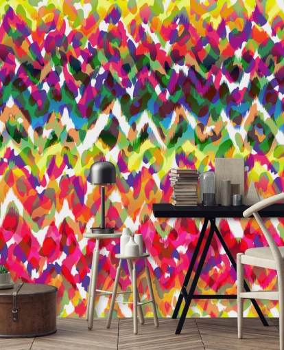 Papel pintado tribal de chevron colorido