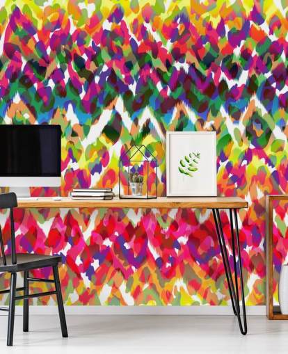 Papel pintado tribal de chevron colorido